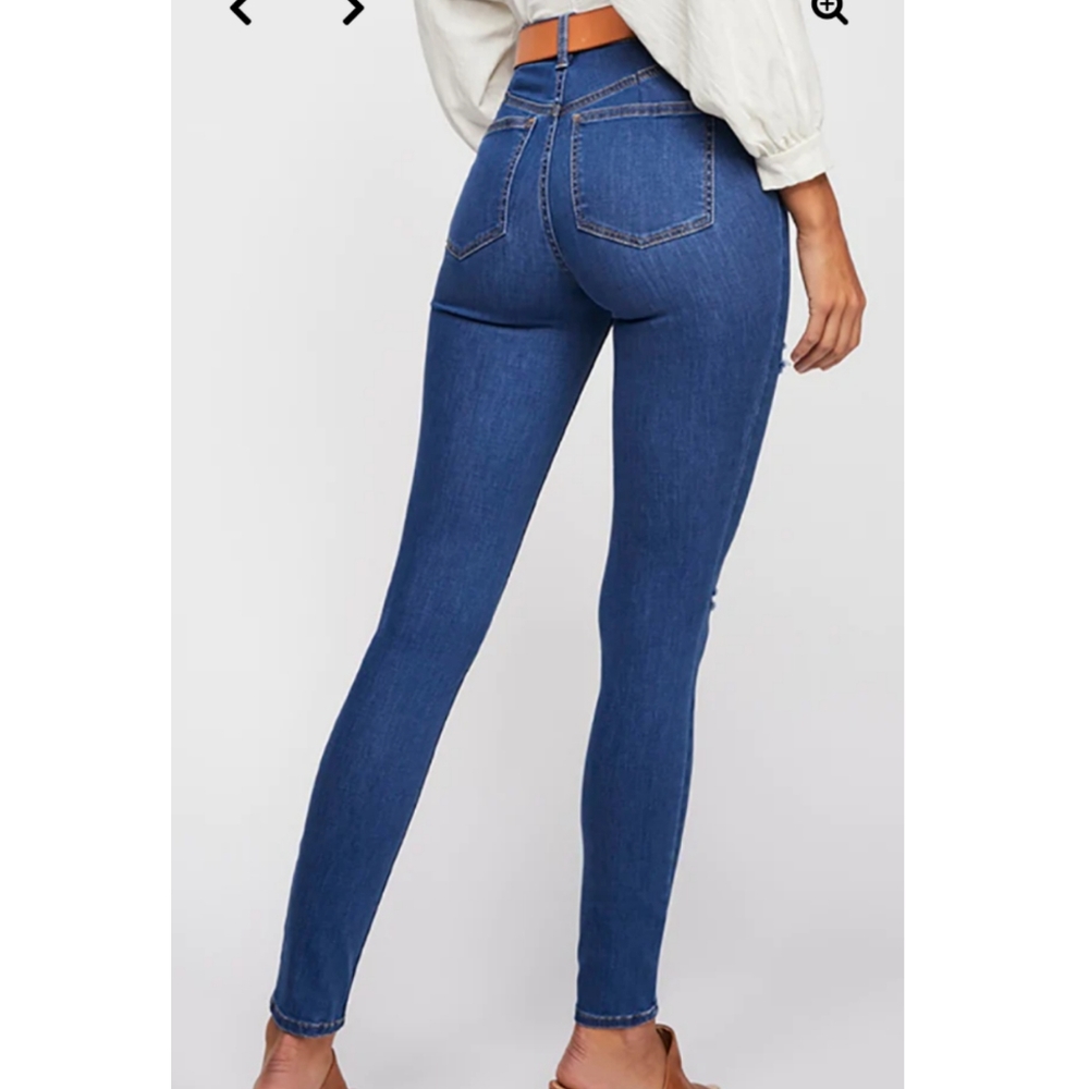 Free People Destroyed Long & Lean Jeggings  Size 31 - Picture 2 of 14